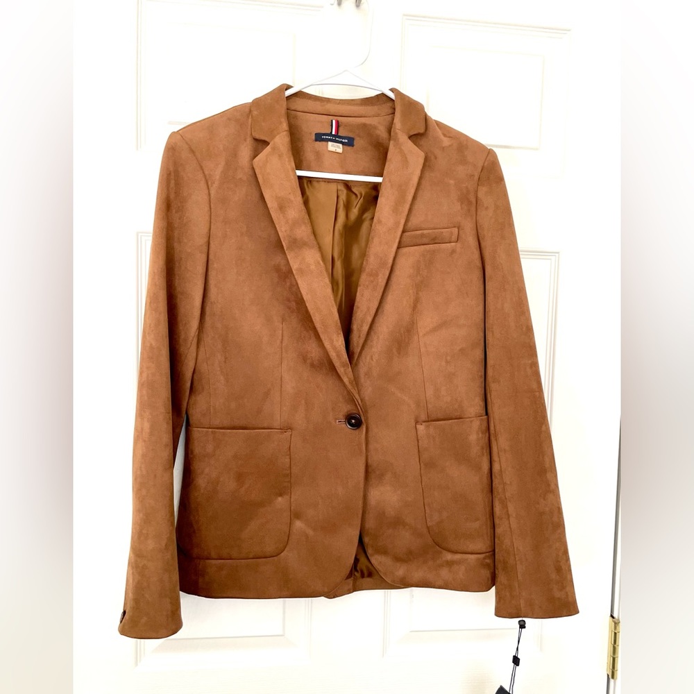 NWT Tommy Hilfiger Brown Suede Blazer Jacket - Women’s US 8